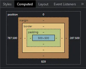 Computed Style console